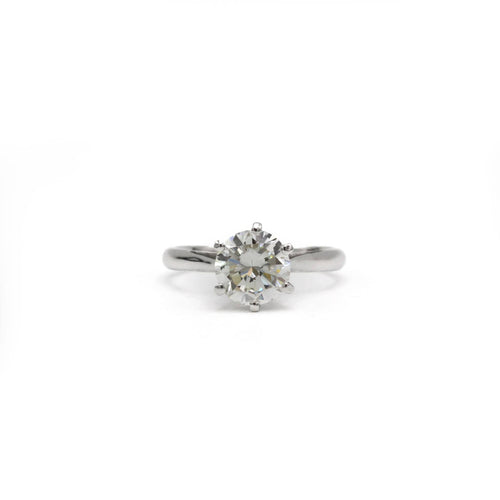 Bague 50 Solitaire - Or blanc & Diamant 1,45 cts 58 Facettes 250232R
