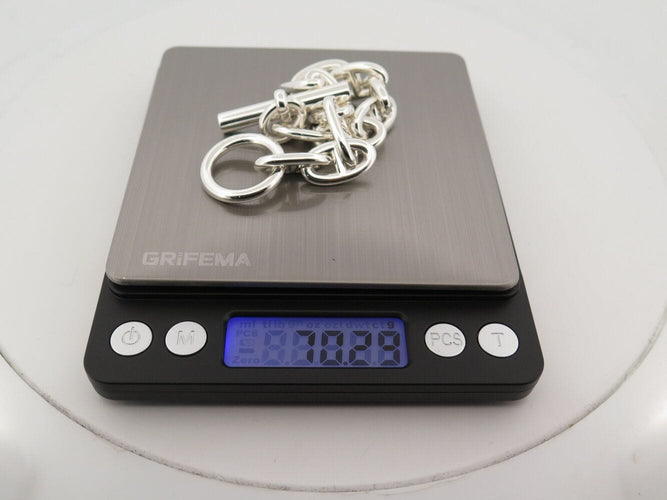 Bracelet bracelet HERMES chaine d'ancre gm h101672b 12 maillons argent 70gr 58 Facettes 271653