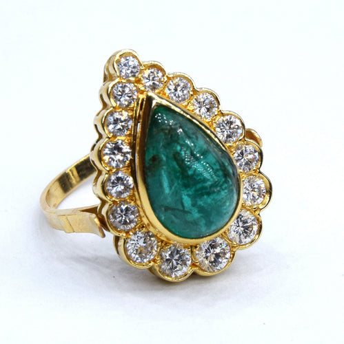 Bague Bague en or jaune avec émeraude 58 Facettes