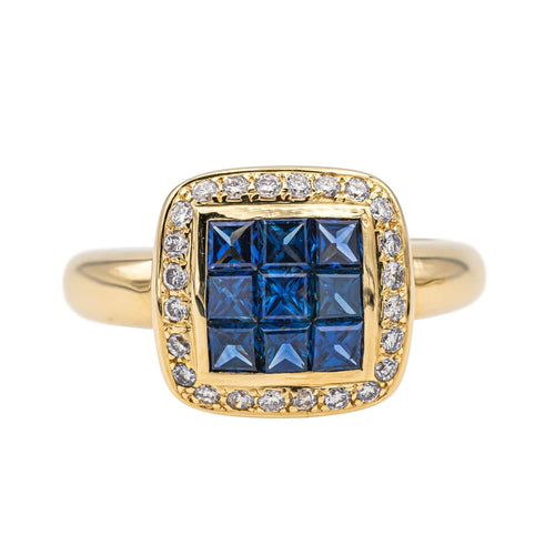 Bague 53 Bague Or jaune Saphir, Diamant 58 Facettes 3629454CN