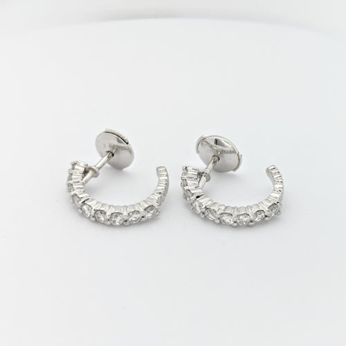 Boucles d'oreilles Boucles d'oreilles en or blanc et diamants 58 Facettes 29569