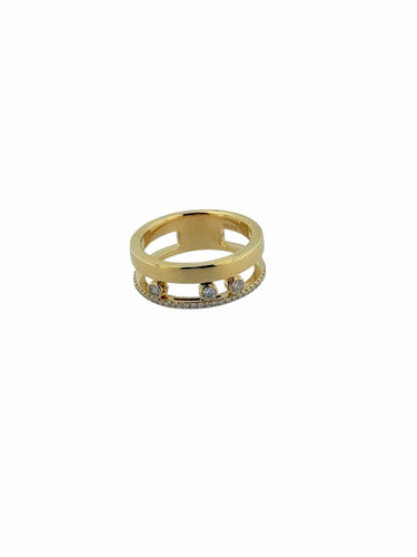 Bague 54 MESSIKA - Move Bague Romane or jaune et diamants 58 Facettes