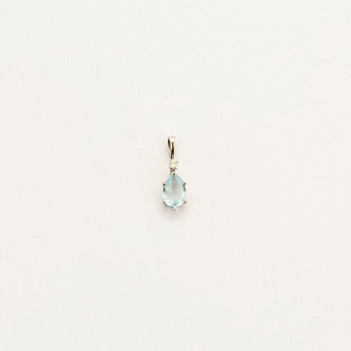 Pendentif Pendentif or blanc aigue marine diamant 58 Facettes LP939