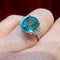 Bague 53 Bague zircon bleu naturel diamants 58 Facettes 7850 A