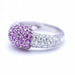 Bague 54 Bague en or blanc diamants et saphirs roses 58 Facettes N102881LF