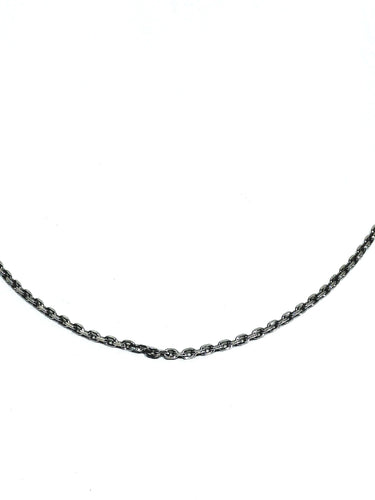 Collier Chaîne maille forçat en or blanc 18 carats 58 Facettes