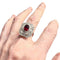Bague 54.5 Bague en platine de style Art Déco avec diamants et grenat 58 Facettes Q35B