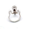 Bague 53 Splendide bague en or blanc 18 carats avec rubis central et diamants environnants 58 Facettes