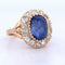 Bague 54 Bague ancienne en or jaune 18 carats avec saphir de 7,70 carats et diamants 58 Facettes AN504