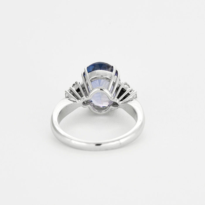 Bague 56 Bague or blanc tanzanite diamants 58 Facettes