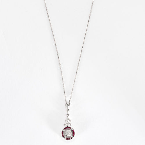 Collier Collier belle époque or blanc diamants 58 Facettes