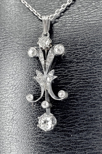 Pendentif Pendentif Or blanc Argent Diamants Epoque Napoléon III. 58 Facettes AB277