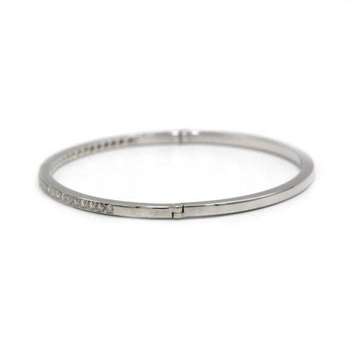 Bracelet Bracelet rigide en or blanc 750 et diamants environ 1 carat total 58 Facettes 1242