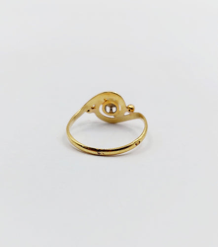 Bague 41 MINI bague antique or perle et monture tourbillon (circa 1900) 58 Facettes A06300