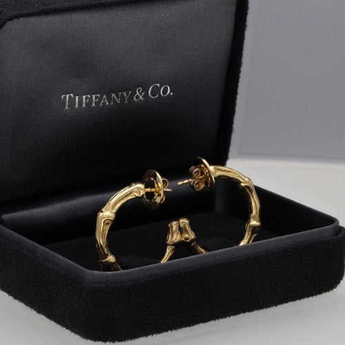 Boucles d'oreilles Boucles d'oreilles Tiffany & Co en or jaune 18K massif - 1996 - 15,60 g - Boite dorigine 58 Facettes FB10686