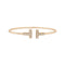 Bracelet Bracelet Tiffany & Co, "Wire Tiffany T", or rose et diamants. 58 Facettes 34924