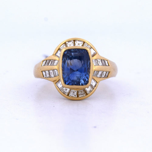 Bague 59 Bague vintage saphir et diamant 58 Facettes