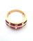Bague en or jaune massif 18 carats avec rubis et diamants
