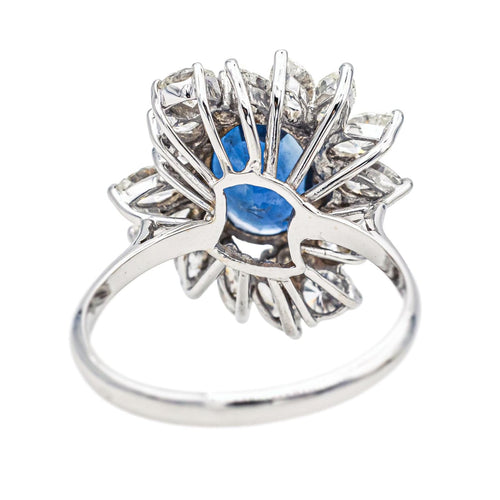 Bague 53 Bague Pompadour Or blanc Saphir, Diamant 58 Facettes 3951650CN