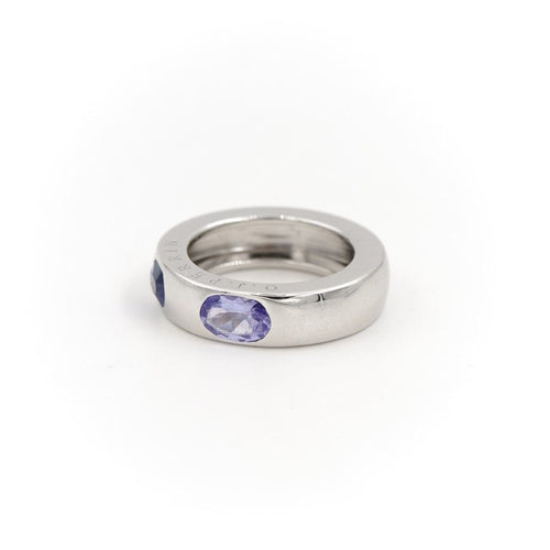 Bague 41 O.J. Perrin Bague Jonc  Or blanc Saphir, Tanzanite 58 Facettes 1582973CN
