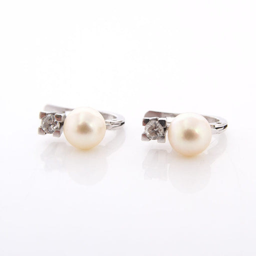 Boucles d'oreilles Boucles d'oreilles "Toi et Moi" Or blanc Perle Diamants 58 Facettes E360522A