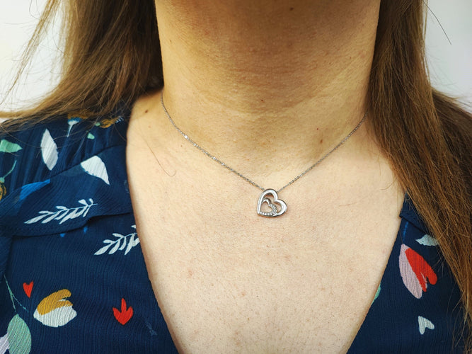 Collier Collier pendentif cœur diamant or blanc 58 Facettes Pend.Col.Coeur.B