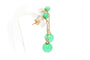 Boucles d'oreilles contemporaines en or jaune 14 carats serties de jade
