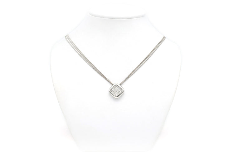 Collier Collier contemporain en or blanc 18 carats serti de diamants "taille" brillant (0,62ct) 58 Facettes 22336