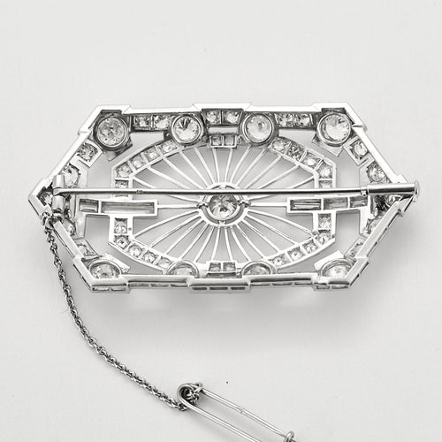 Broche Broche Art déco en or blanc et diamants 58 Facettes 350374