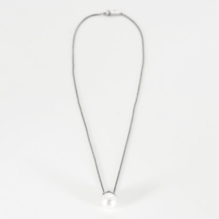 Collier or blanc perle diamants