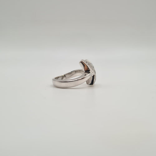 Bague 54 Bague étoile or blanc sertie de diamants 58 Facettes