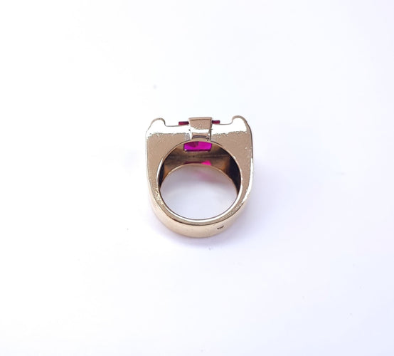 Bague 51 Bague tank or et rubis 58 Facettes Ba.Tank.RuSy1725