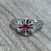 Bague 49 Bague marguerite rubis diamants 58 Facettes 229