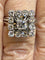 Bague 49 Bague ancienne forme carré en or blanc et diamants 58 Facettes