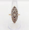 Bague 55.5 Bague marquise antique en or 18k et platine, diamants taille ancienne 1,75 ct 58 Facettes A06464