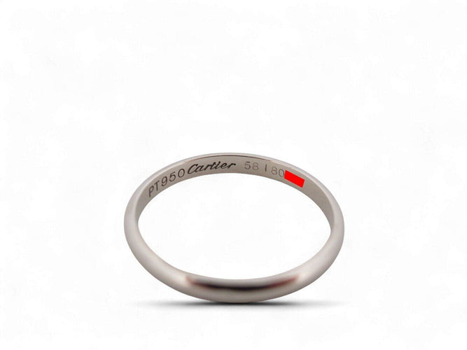 Bague 60 bague CARTIER alliance 1895 2mm crb4078000 t60 en platine 950 3.1gr 58 Facettes 270122