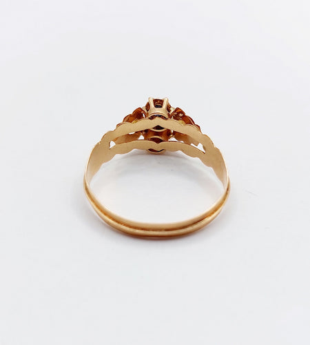 Bague 59 Bague toi et moi antique en or rose 18k perle et pierre bleue 58 Facettes A06505