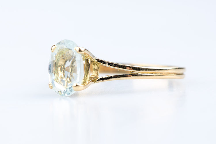 Bague 53 Bague or jaune, aigue-marine 1,11 ct 58 Facettes BGAIGCC1145-107