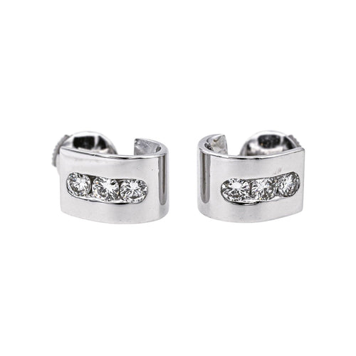 Boucles d'oreilles Boucles d'oreilles Puces Or blanc Diamant 58 Facettes 4221378RV