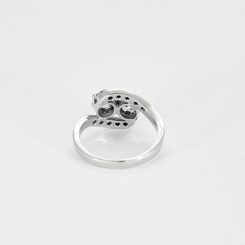 Bague 52 Bague Toi&Moi en or blanc et diamants 58 Facettes SBR1857X2