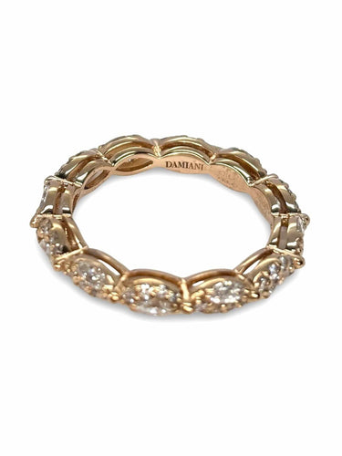 Bague 48 Alliance tour complet or rose et diamants signée Damiani 58 Facettes 869