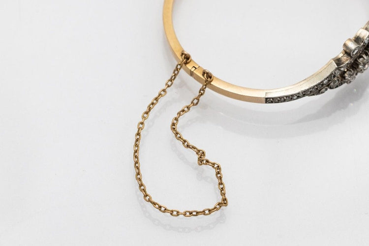 Bracelet Bracelet ancien en or jaune avec diamants de 1,60 carat, France, début du XXe siècle 58 Facettes 10274