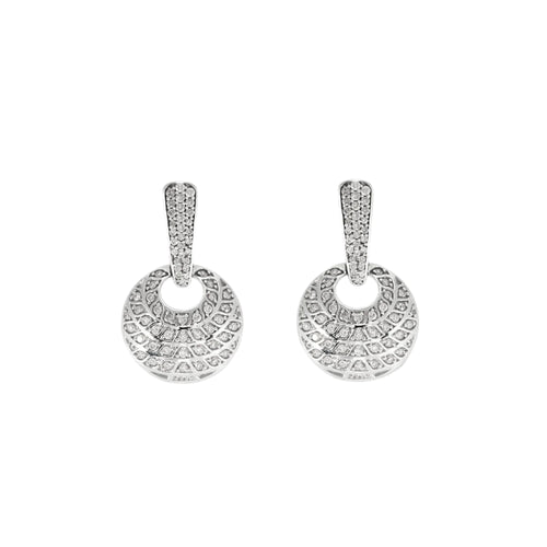 Boucles d'oreilles Pendants d'oreilles or blanc et diamants 58 Facettes GULK203