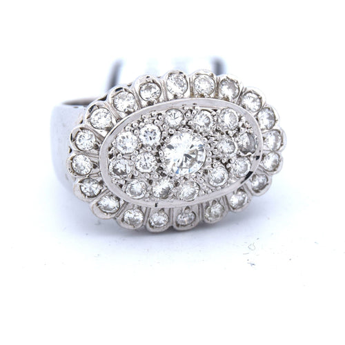 Bague 56 Bague vintage en or blanc et diamants 58 Facettes