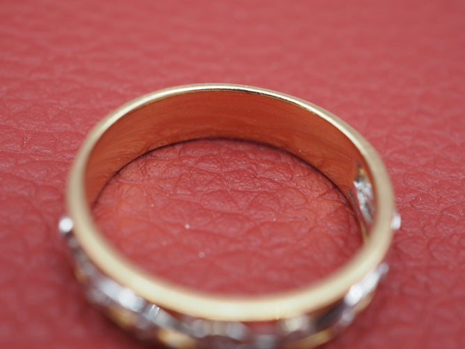 Bague 54 Bague or jaune diamant floral 58 Facettes