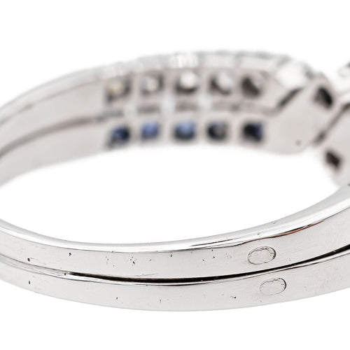 Bague 56 Bague Or blanc Saphir, Diamant 58 Facettes 3124049CN