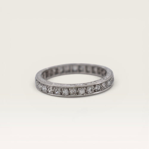 Bague 55 Alliance Éternité Art Deco Platine et Diamants – Circa 1920 58 Facettes 523