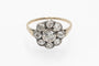 Bague 50.5 Bague marguerite en or jaune et argent sertie de diamants taille brillant ancien 58 Facettes 11223