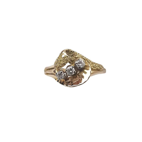 Bague 54 Bague Coquillage or jaune diamants 58 Facettes