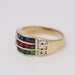 Ring 54 Ring Yellow gold Diamonds Emeralds Sapphires Ruby 58 Facettes E360498C